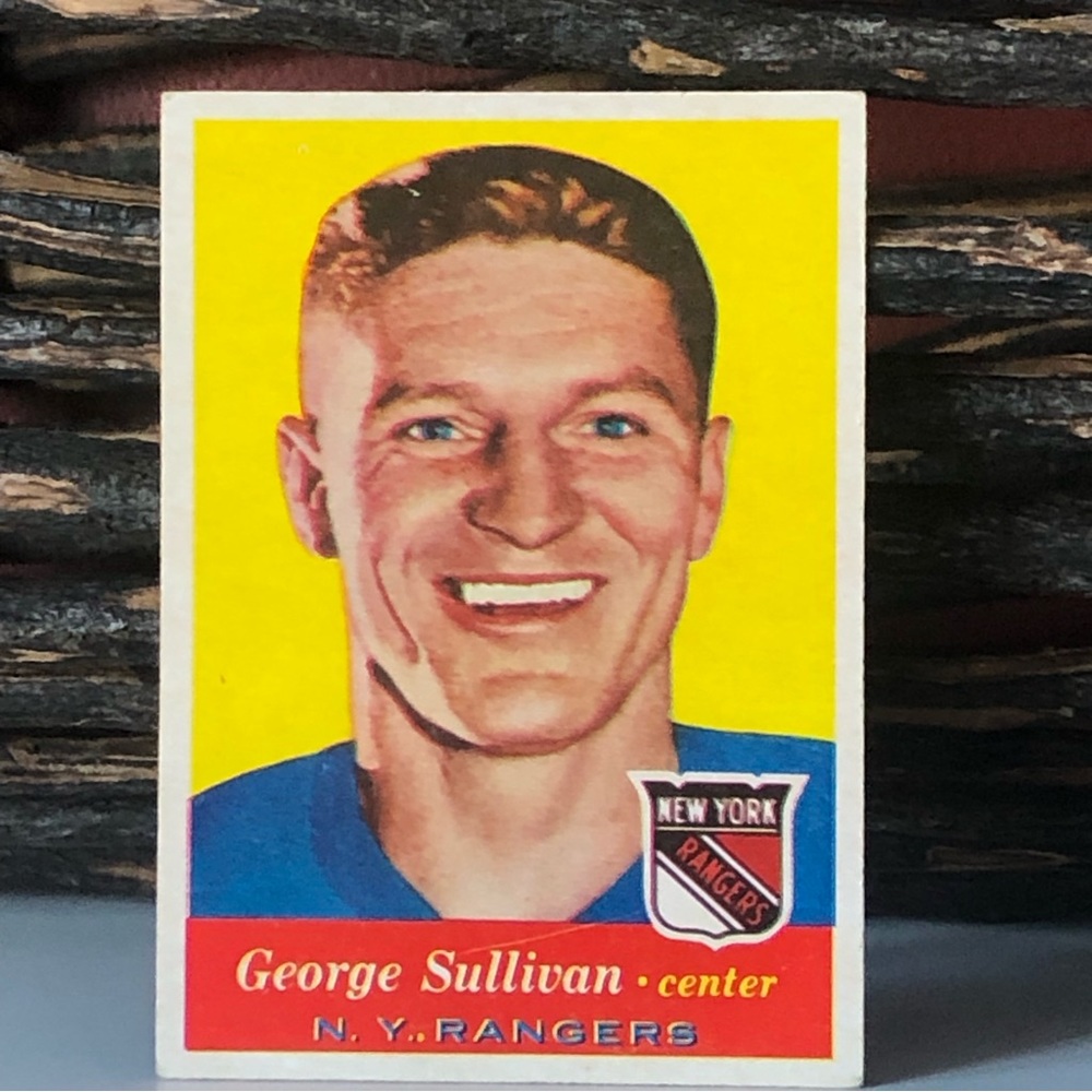 Vintage 1957-58 TOPPS New York Rangers Centre George Sullivan Card